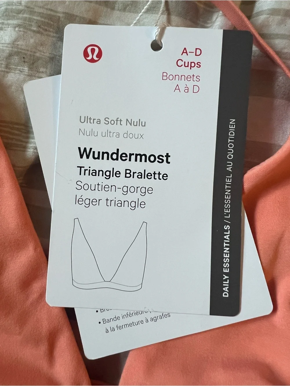 lululemon athletica Wundermost Triangle Bralette - Coral